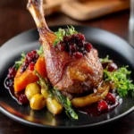 Roasted Duck Leg with a Crispy Prosciutto Shard First Image First Image