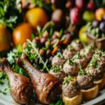 Smoked Turkey Legs with Chicken Liver Pâté Bites First Image First Image