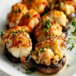 Butter-Poached Lobster Tails with Crab-Stuffed Mushrooms First Image First Image