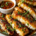 Garlic Butter Cod Strips with Sweet Chili Lime Sauce First Image First Image