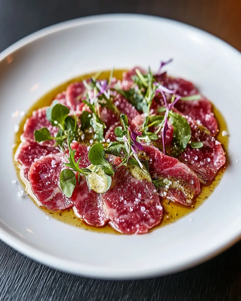 Beef Heart Carpaccio: Indulgent Delight with Marrow Oil