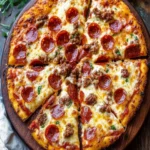 Carnivore Pizza with Meat Crust Base First Image First Image