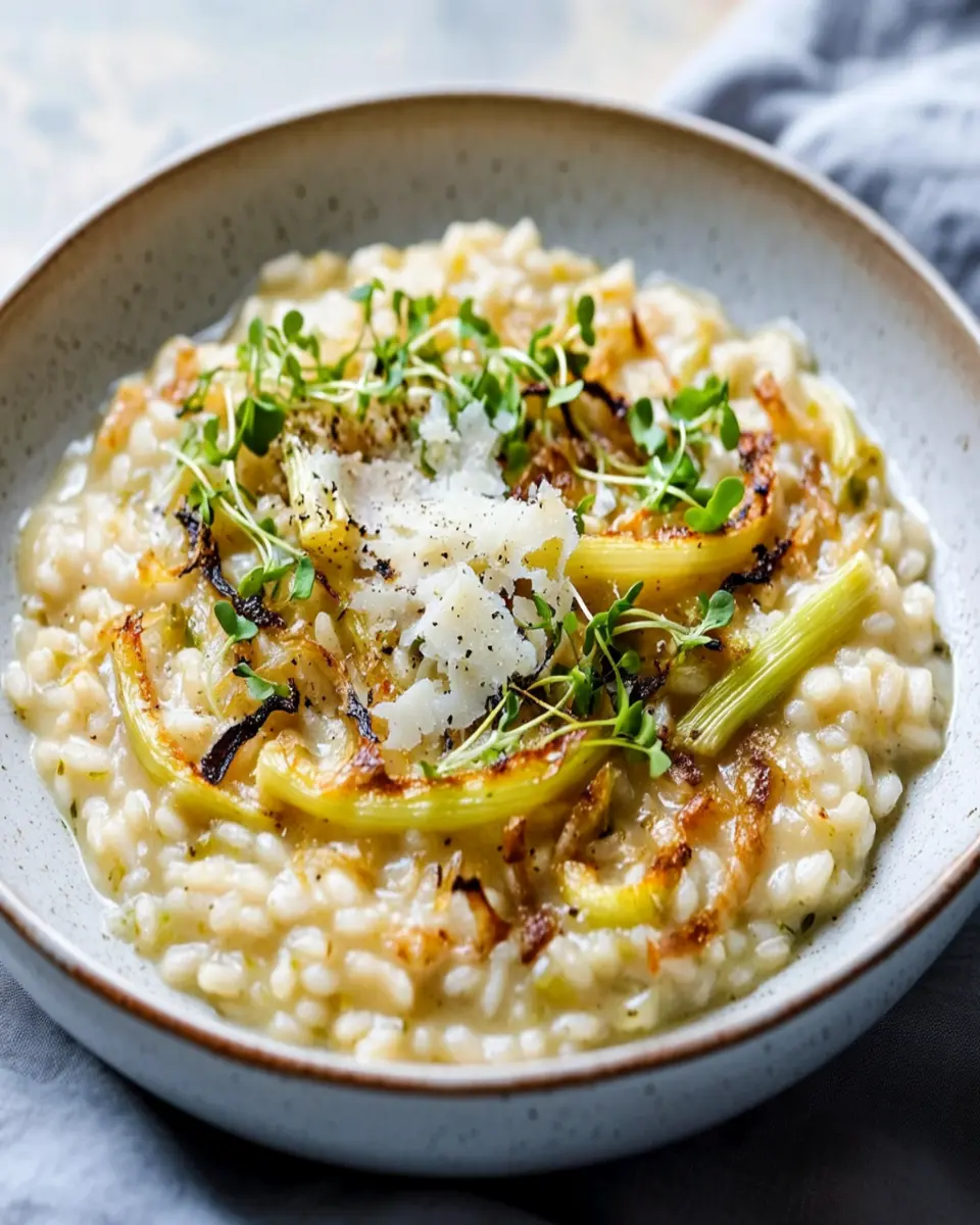 Charred Leek & Bone Broth Risotto: Comforting Quick Delight