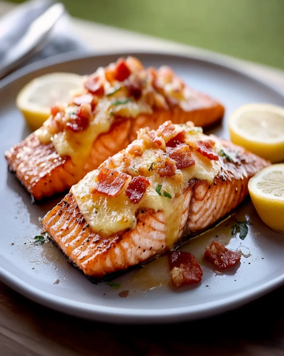 Salmon with Bacon and Cheese Topping: Irresistibly Indulgent Delight