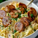 Flavor-Packed Keto Cajun Sausage & Cabbage Alfredo First Image First Image