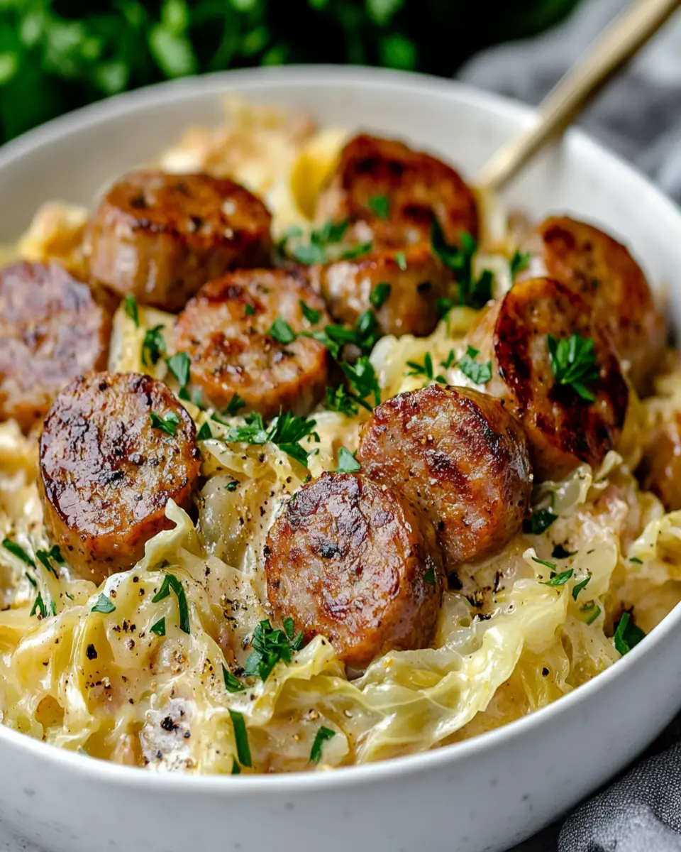 Flavor-Packed Keto Cajun Sausage & Cabbage Alfredo Bliss