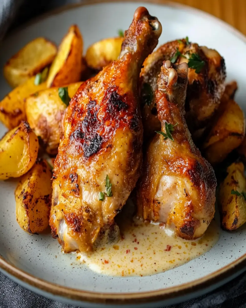 Portuguese Style Roast Chicken: Juicy Air Fryer Delight with Cream Sauce