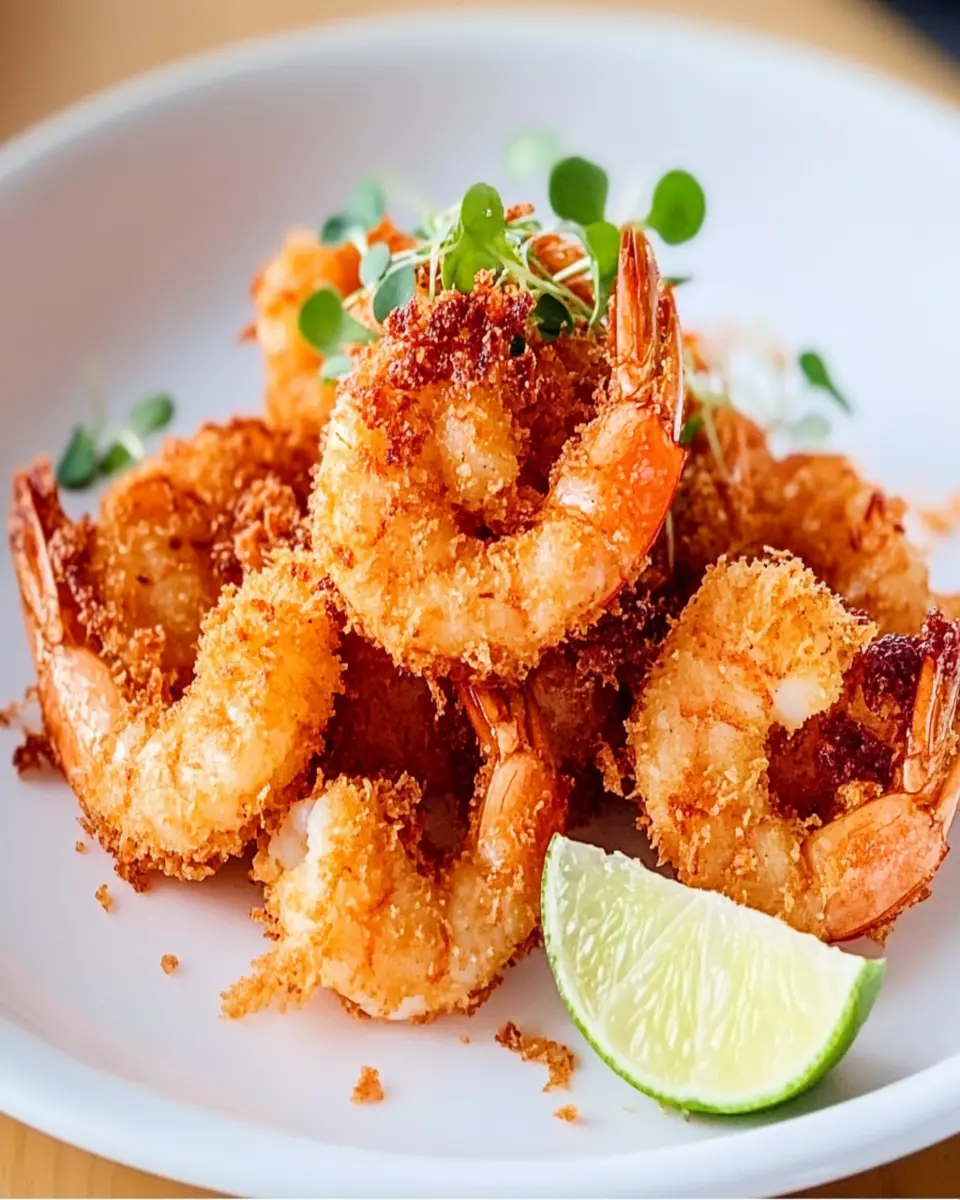Coconut-Fried Shrimp & Bacon Dust First Image First Image