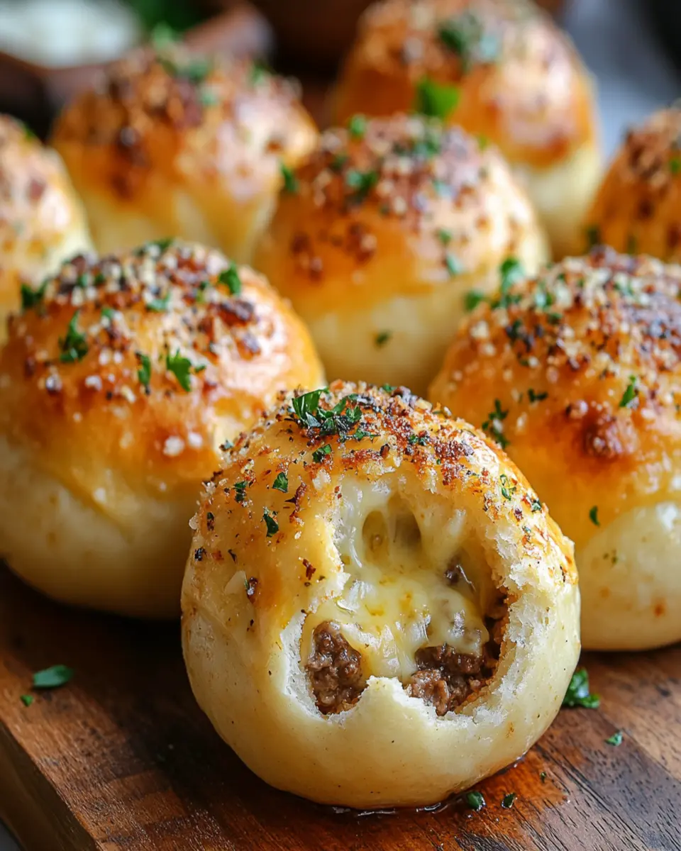 Garlic Parmesan Cheeseburger Bombs: Juicy and Irresistible Bites